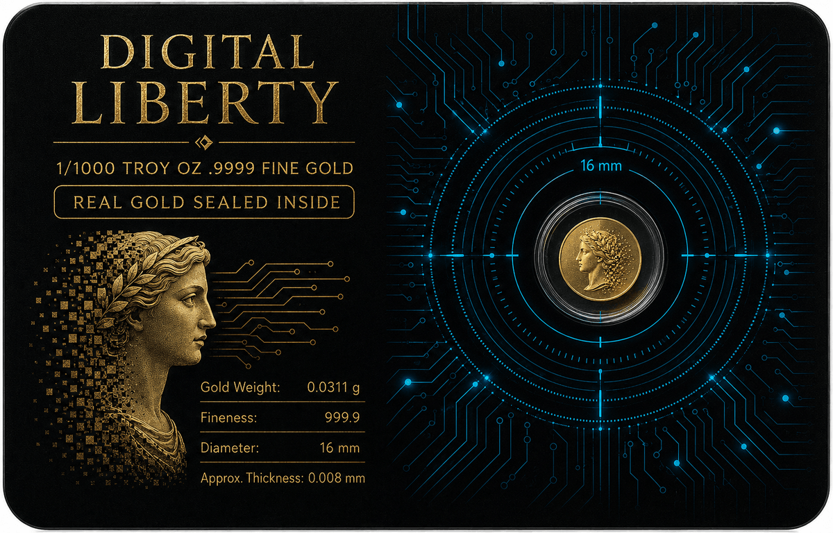 Cover illustration for Digital Liberty: Fractional Gold Explained—1/500 oz, 1/100 oz, and 1/1000 oz Physical Gold